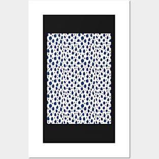 White and Blue Spot Dalmatian Pattern Posters and Art